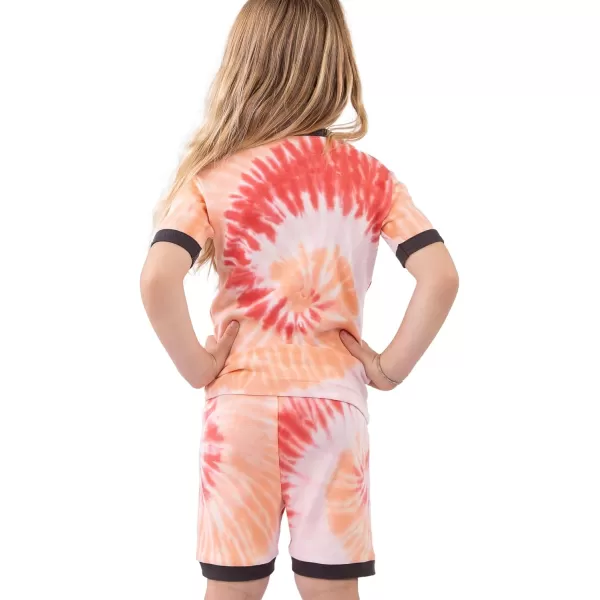 Lazy One ShortSleeved Summer Pajama Set for Girls and Boys Kid Pajama SetGood Vibes Moose