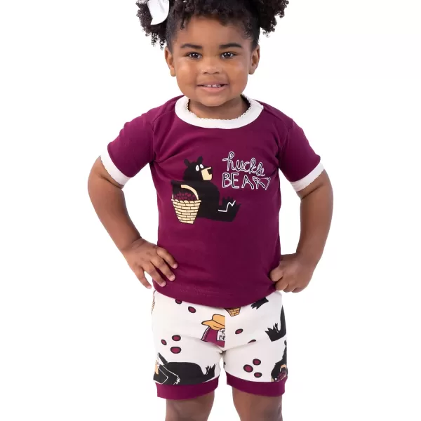 Lazy One ShortSleeved Summer Pajama Set for Girls and Boys Kid Pajama SetHucklebeary