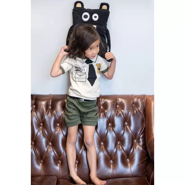 Lazy One ShortSleeved Summer Pajama Set for Girls and Boys Kid Pajama SetJunior Ranger