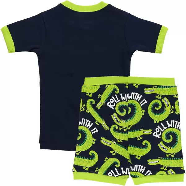 Lazy One ShortSleeved Summer Pajama Set for Girls and Boys Kid Pajama SetRoll With It
