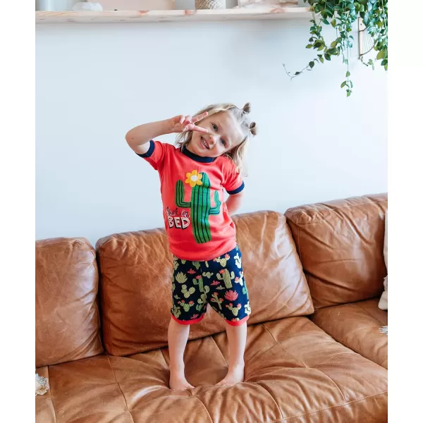 Lazy One ShortSleeved Summer Pajama Set for Girls and Boys Kid Pajama SetStuck in Bed