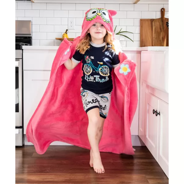 Lazy One ShortSleeved Summer Pajama Set for Girls and Boys Kid Pajama SetTwo Tired