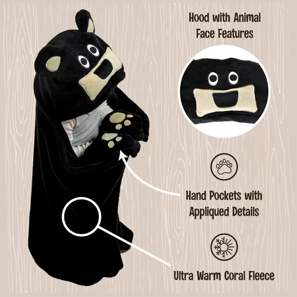 Lazy One Wearable Hooded Blanket for Kids Animal Hooded Blanket LionBear Blanket Hooded Blanket