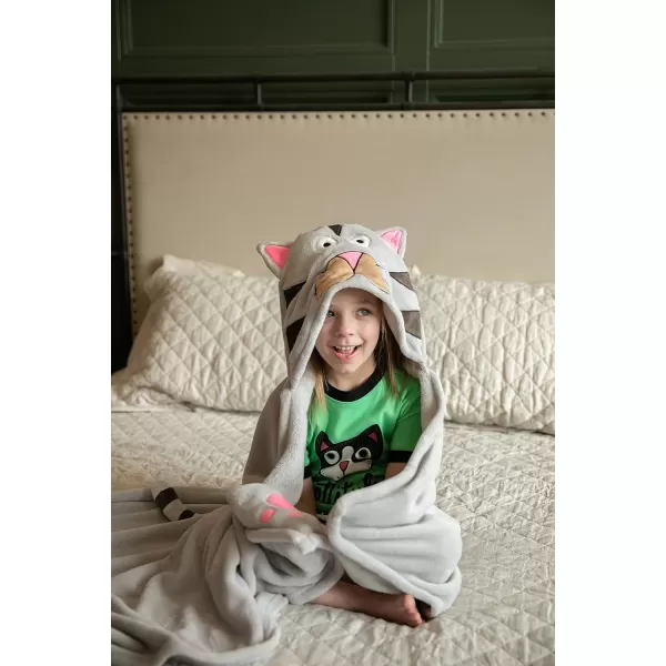 Lazy One Wearable Hooded Blanket for Kids Animal Hooded Blanket LionCat Hooded Blanket