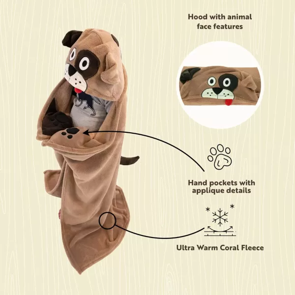 Lazy One Wearable Hooded Blanket for Kids Animal Hooded Blanket LionDog Hooded Blanket
