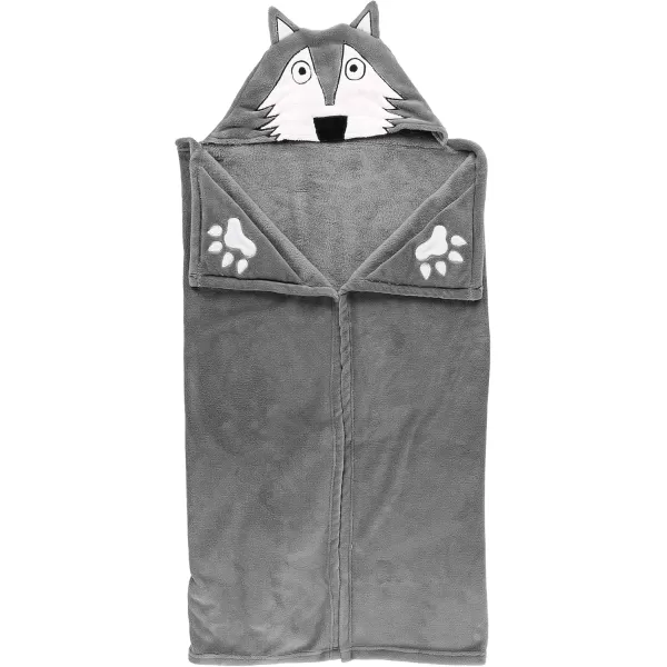 Lazy One Wearable Hooded Blanket for Kids Animal Hooded Blanket LionHowl of a Night Wolf Hooded Blanket