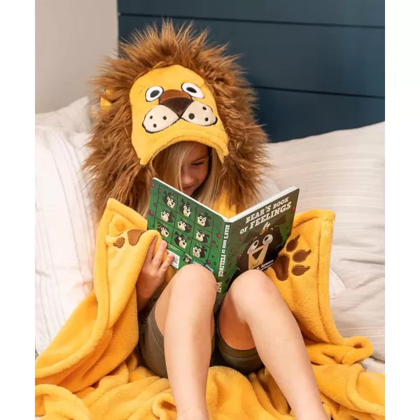 Lazy One Wearable Hooded Blanket for Kids Animal Hooded Blanket LionLion Hooded Blanket