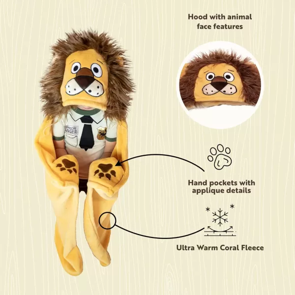 Lazy One Wearable Hooded Blanket for Kids Animal Hooded Blanket LionLion Hooded Blanket