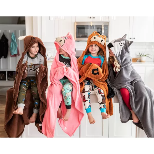 Lazy One Wearable Hooded Blanket for Kids Animal Hooded Blanket LionMoose Blanket Hooded Blanket