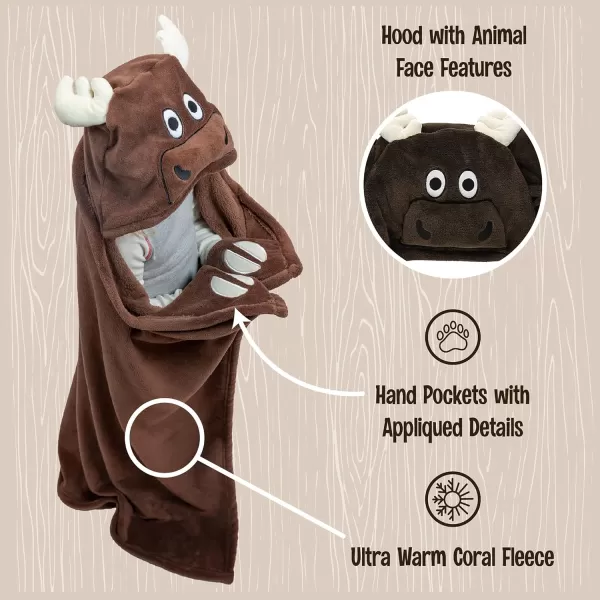 Lazy One Wearable Hooded Blanket for Kids Animal Hooded Blanket LionMoose Blanket Hooded Blanket