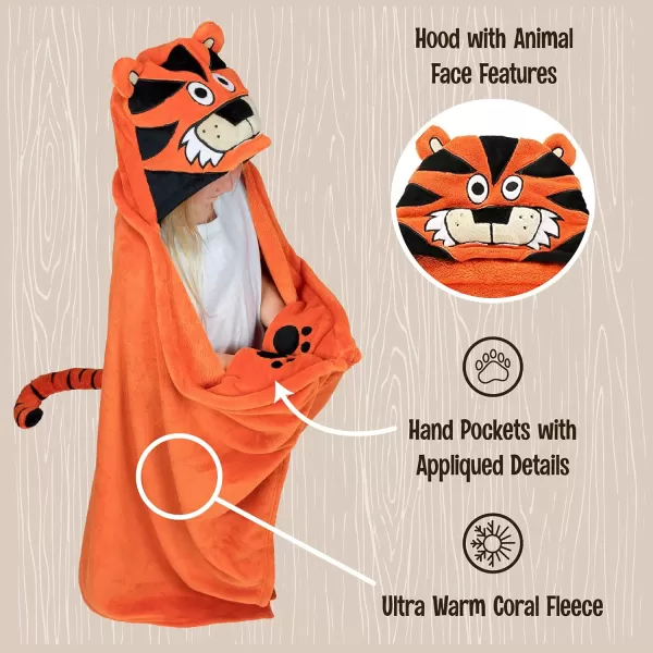 Lazy One Wearable Hooded Blanket for Kids Animal Hooded Blanket LionTiger Blanket Hooded Blanket