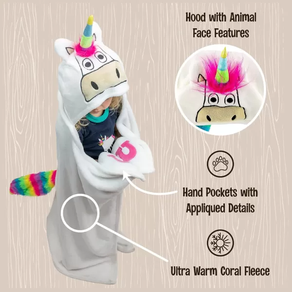 Lazy One Wearable Hooded Blanket for Kids Animal Hooded Blanket LionUnicorn