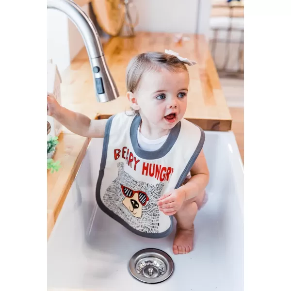 LazyOne AnimalPrint Baby Bibs Cute Baby Shower Gifts One SizeBeary Hungry Bibs