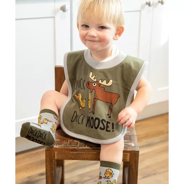 LazyOne AnimalPrint Baby Bibs Cute Baby Shower Gifts One SizeDuck Duck Moose Green Bib