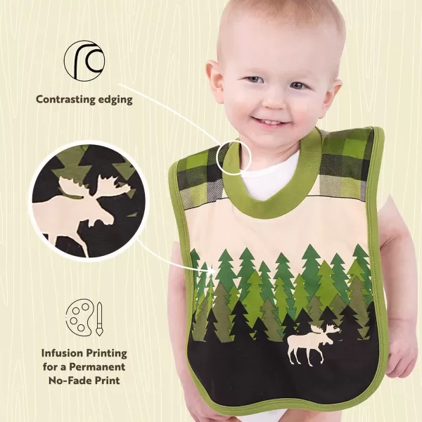 LazyOne AnimalPrint Baby Bibs Cute Baby Shower Gifts One SizeForest Bib