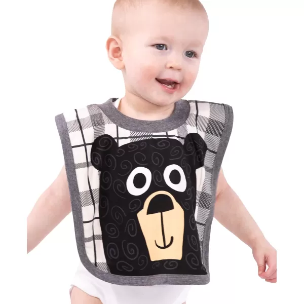 LazyOne AnimalPrint Baby Bibs Cute Baby Shower Gifts One SizeGrey Bear Hug Bibs