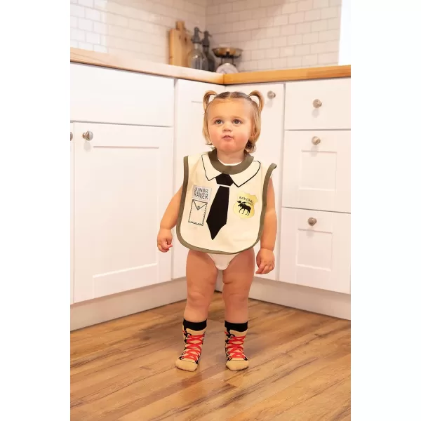 LazyOne AnimalPrint Baby Bibs Cute Baby Shower Gifts One SizeJunior Ranger Bib