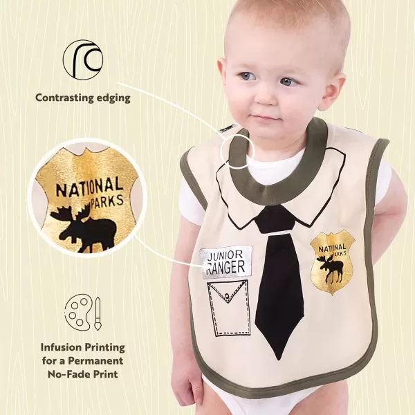 LazyOne AnimalPrint Baby Bibs Cute Baby Shower Gifts One SizeJunior Ranger Bib