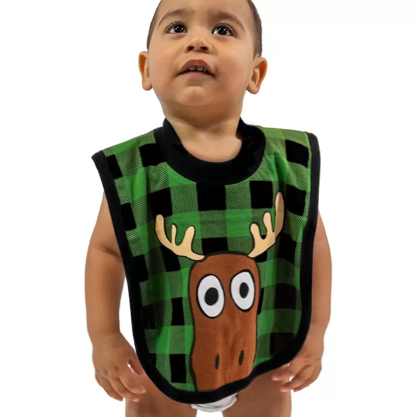 LazyOne AnimalPrint Baby Bibs Cute Baby Shower Gifts One SizeMoose Bibs