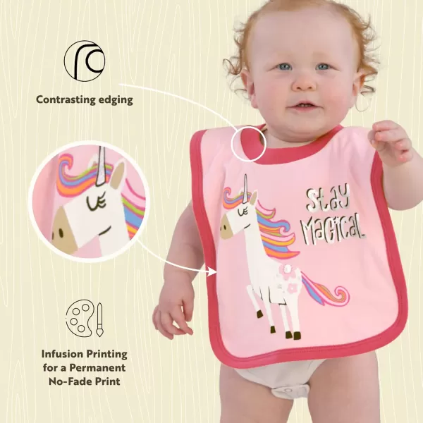LazyOne AnimalPrint Baby Bibs Cute Baby Shower Gifts One SizeStay Magical Bib