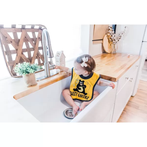 LazyOne AnimalPrint Baby Bibs Cute Baby Shower Gifts One SizeSweet Cheeks Bibs