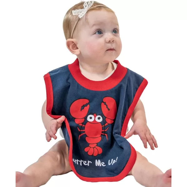 LazyOne AnimalPrint Baby Bibs Infant Bibs Cute Baby Shower Gifts One Size Pack of 2Lobster and Crab Pack
