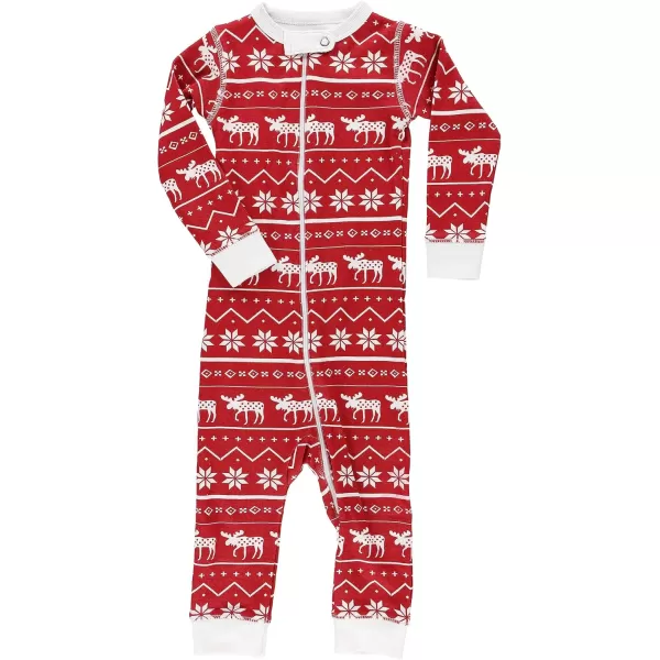 LazyOne OnePiece Pajamas Baby Bodysuit LongSleeve Baby Bodysuits 618 MonthsNordic Moose Babies Unionsuit