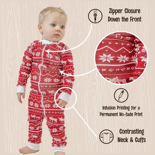 LazyOne OnePiece Pajamas Baby Bodysuit LongSleeve Baby Bodysuits 618 MonthsNordic Moose Babies Unionsuit