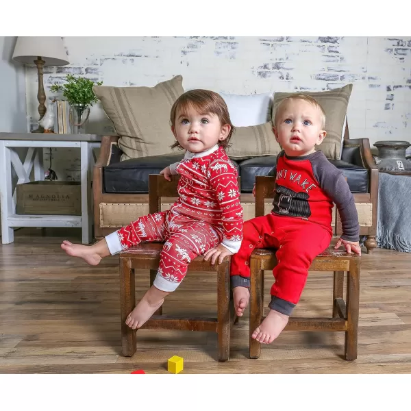 LazyOne OnePiece Pajamas Baby Bodysuit LongSleeve Baby Bodysuits 618 MonthsNordic Moose Babies Unionsuit