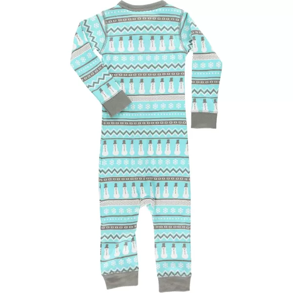 LazyOne OnePiece Pajamas Baby Bodysuit LongSleeve Baby Bodysuits 618 MonthsNordic Snowman Babies Unionsuit