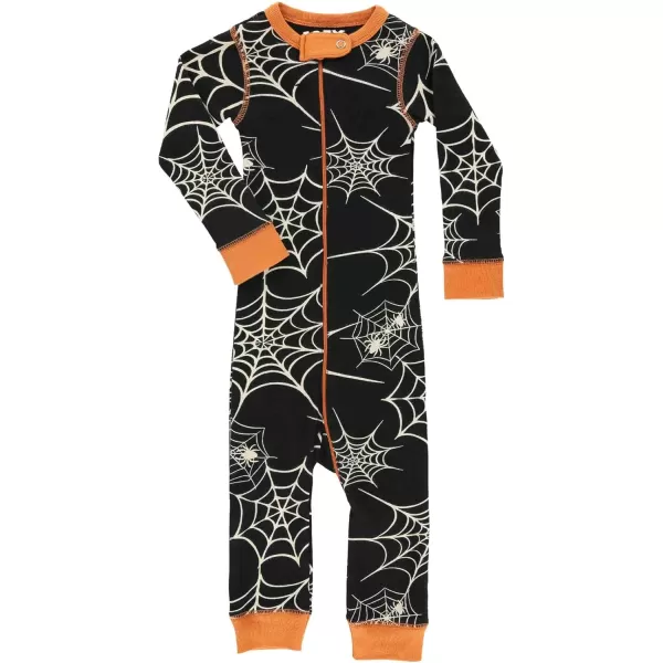 LazyOne OnePiece Pajamas Baby Bodysuit LongSleeve Baby Bodysuits 618 MonthsSpiderweb Babies Unionsuit