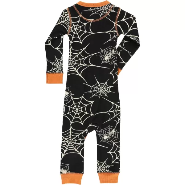 LazyOne OnePiece Pajamas Baby Bodysuit LongSleeve Baby Bodysuits 618 MonthsSpiderweb Babies Unionsuit