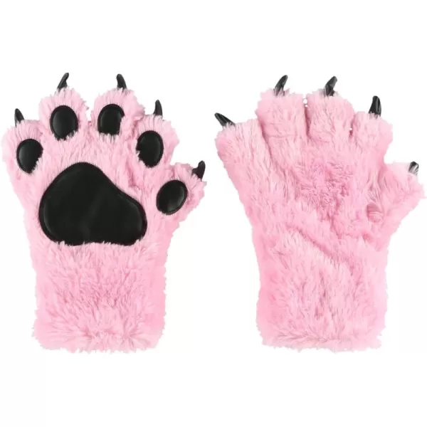 Lazy One Animal Paw Mittens for Adults and KidsPink Mitt