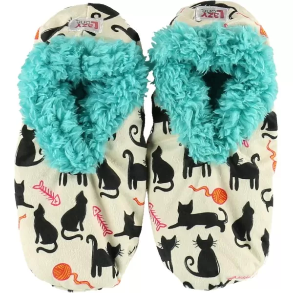 Lazy One Fuzzy Feet Slipper Socks for Women Cute FleeceLined House Slippers Cute Dog ampamp Cat DesignCat Nap Blue Fuzzy Feet
