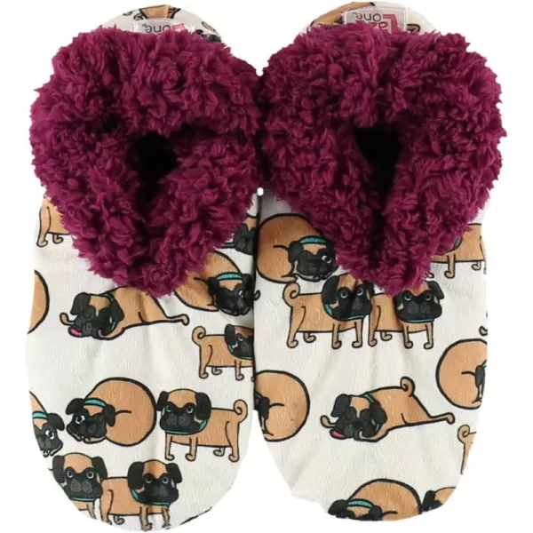 Lazy One Fuzzy Feet Slipper Socks for Women Cute FleeceLined House Slippers Cute Dog ampamp Cat DesignSnug as a Pug Fuzzy Feet