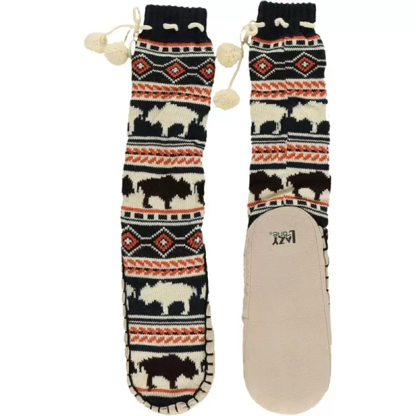 Lazy One Knitted Slipper Socks for Women Cute Womens Clothing Warm CozyBuffalo Fair Isle Knitted Slipper Socks
