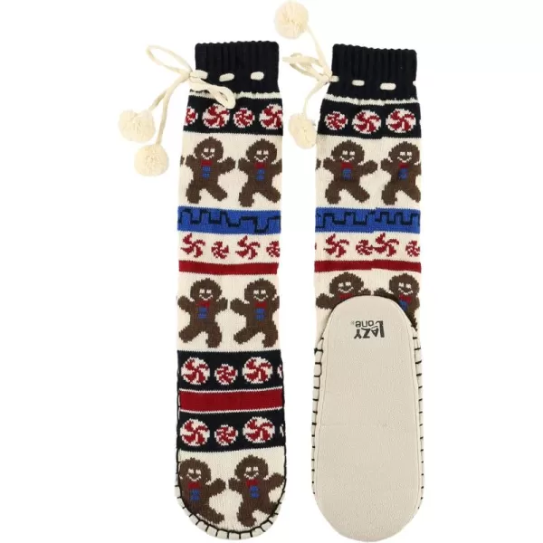 Lazy One Knitted Slipper Socks for Women Cute Womens Clothing Warm CozySweet Cheeks Gingerbread Knitted Slipper Socks
