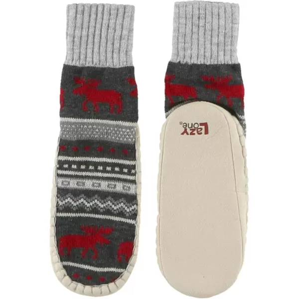 Lazy One Knitted Slippers Cozy Slipper Socks for Women and MenCabin Moose Knitted Slipper Socks