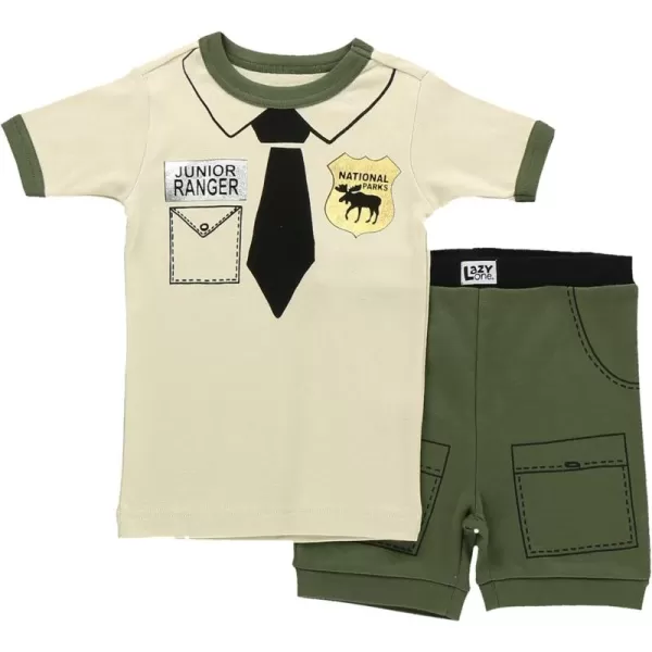 Lazy One ShortSleeved Summer Pajama Set for Girls and Boys Kid Pajama SetJunior Ranger