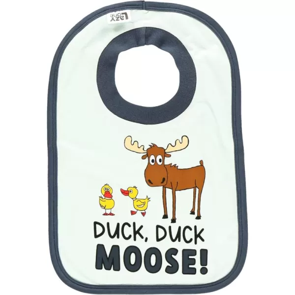 LazyOne AnimalPrint Baby Bibs Cute Baby Shower Gifts One SizeDuck Duck Moose Blue Bib