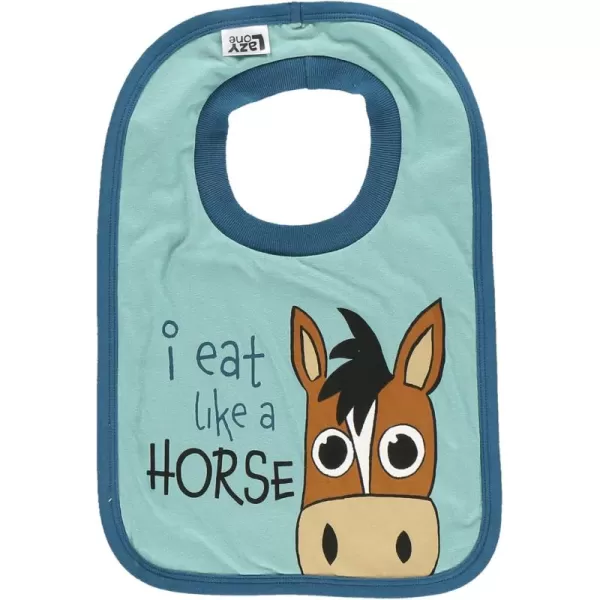 LazyOne AnimalPrint Baby Bibs Cute Baby Shower Gifts One SizeEat Like a Horse Blue Bib