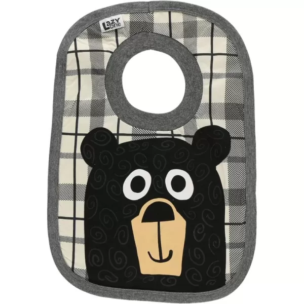 LazyOne AnimalPrint Baby Bibs Cute Baby Shower Gifts One SizeGrey Bear Hug Bibs