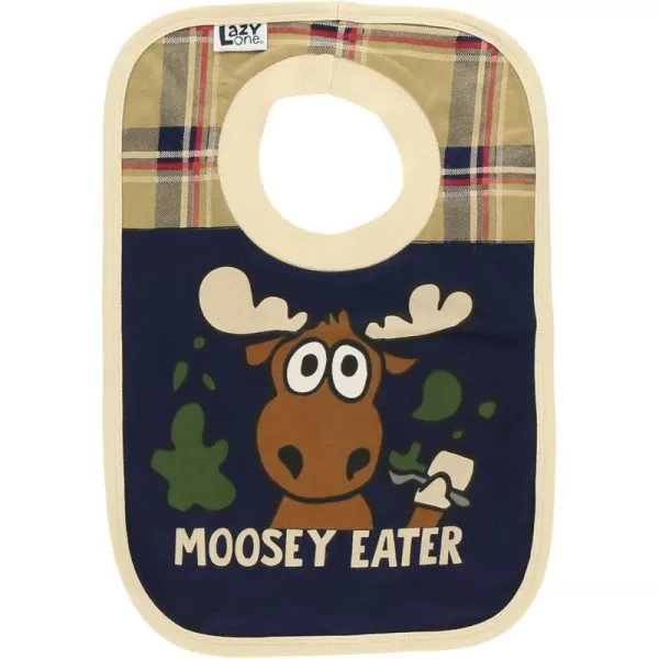 LazyOne AnimalPrint Baby Bibs Cute Baby Shower Gifts One SizeMoosey Eater Blue Bib