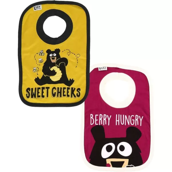 LazyOne AnimalPrint Baby Bibs Infant Bibs Cute Baby Shower Gifts One Size Pack of 2Hucklebeary and Sweet Cheeks Pack
