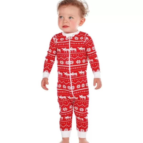 LazyOne OnePiece Pajamas Baby Bodysuit LongSleeve Baby Bodysuits 618 MonthsNordic Moose Babies Unionsuit