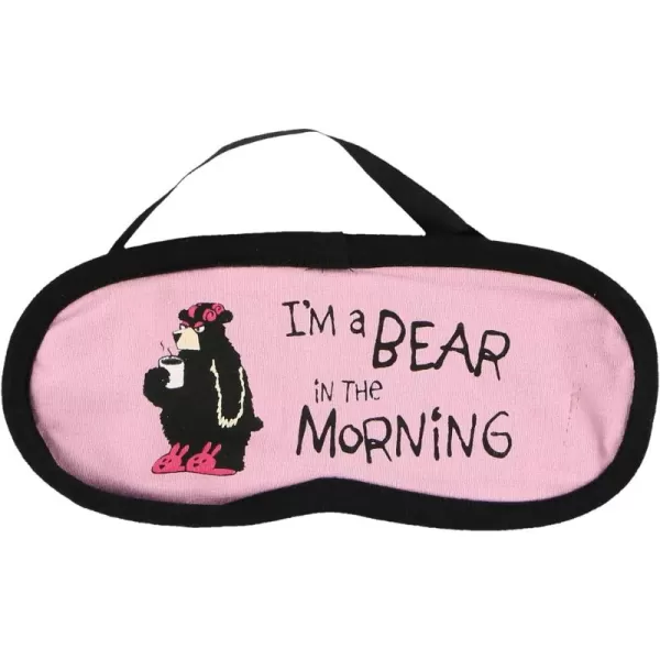 LazyOne Womens Cotton Face Mask for Sleep Washable Sleeping Mask for Adults Coffee Bear in The Morning