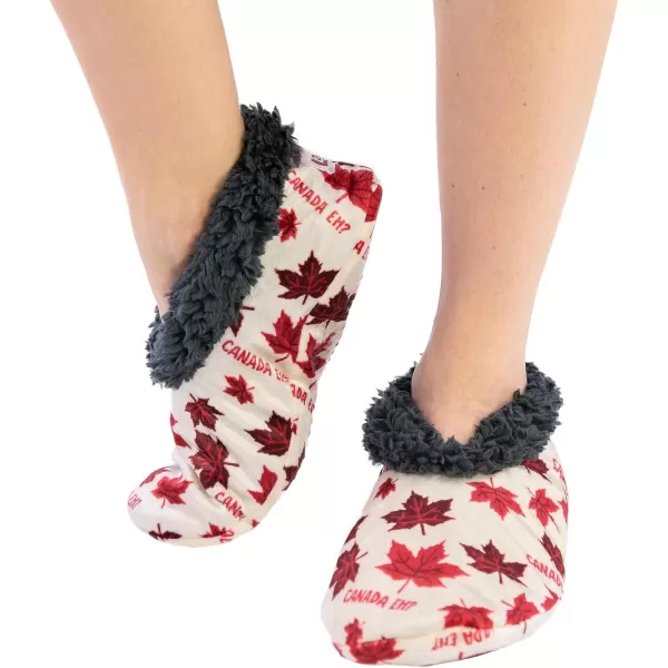 Lazy One Fuzzy Feet Slipper Socks for Women Cute FleeceLined House Slippers NonSkid Slipper SocksCanada Eh Fuzzy Feet