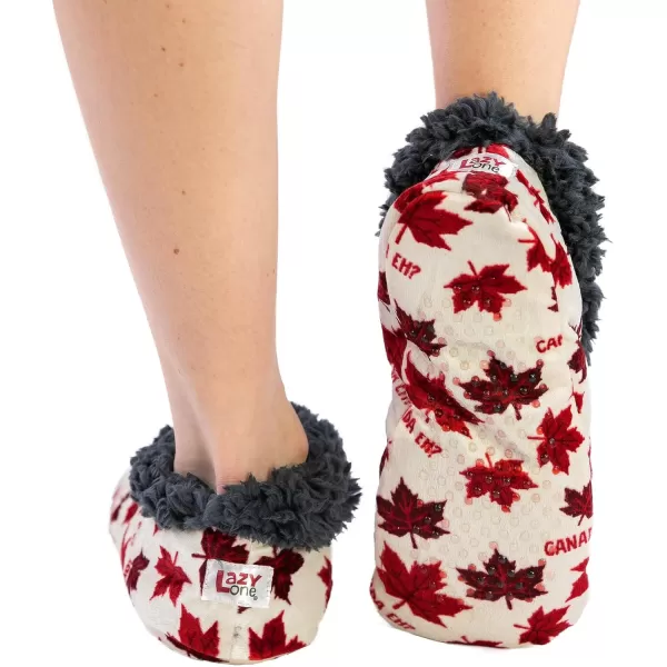 Lazy One Fuzzy Feet Slipper Socks for Women Cute FleeceLined House Slippers NonSkid Slipper SocksCanada Eh Fuzzy Feet