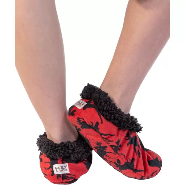 Lazy One Fuzzy Feet Slipper Socks for Women Cute FleeceLined House Slippers NonSkid Slipper SocksClassic Moose Fuzzy Feet
