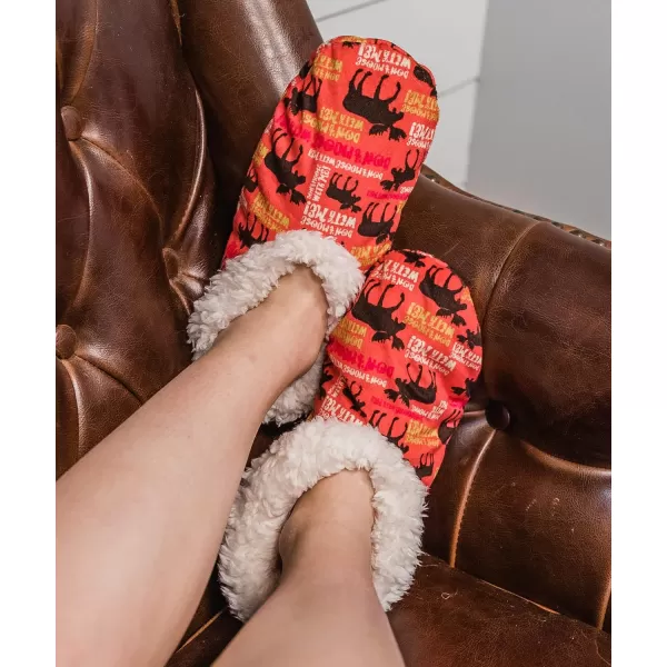 Lazy One Fuzzy Feet Slipper Socks for Women Cute FleeceLined House Slippers NonSkid Slipper SocksDont Moose With Me Fuzzy Feet